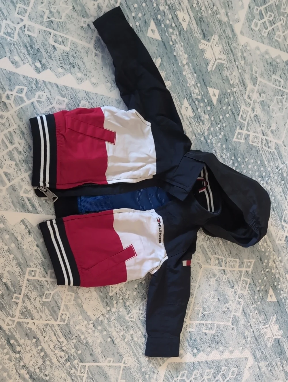 Tommy Hilfiger Navy Jacket with White & Red Trim